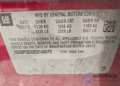 2012 Cadillac Cts Premium Collection из США, поврежденный, VIN 1G6DP5E32C0140975